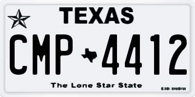 TX license plate CMP4412