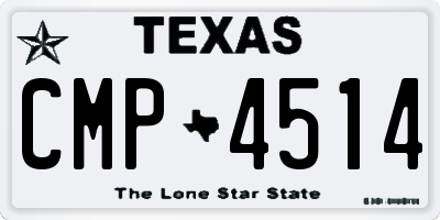 TX license plate CMP4514