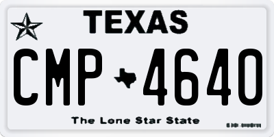 TX license plate CMP4640