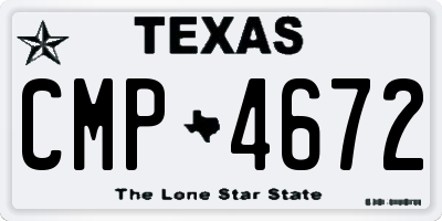 TX license plate CMP4672