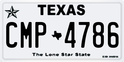 TX license plate CMP4786