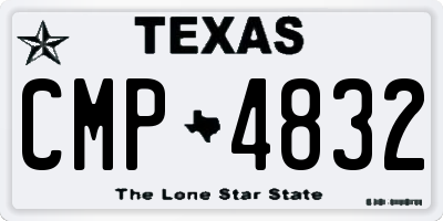 TX license plate CMP4832