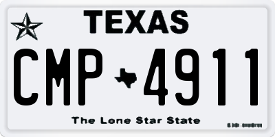 TX license plate CMP4911