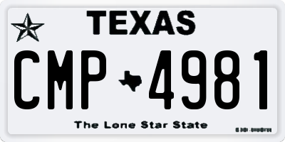 TX license plate CMP4981