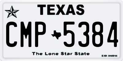 TX license plate CMP5384