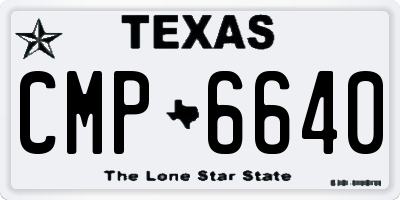 TX license plate CMP6640