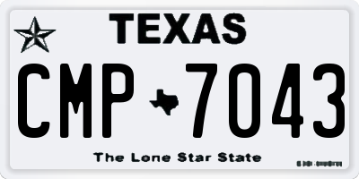 TX license plate CMP7043