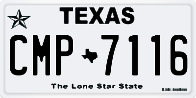 TX license plate CMP7116