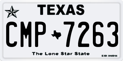 TX license plate CMP7263