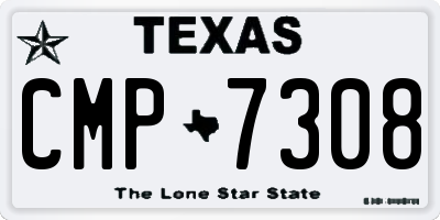 TX license plate CMP7308