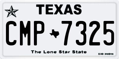 TX license plate CMP7325
