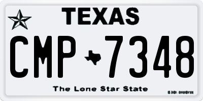TX license plate CMP7348