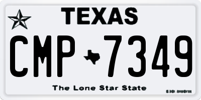 TX license plate CMP7349