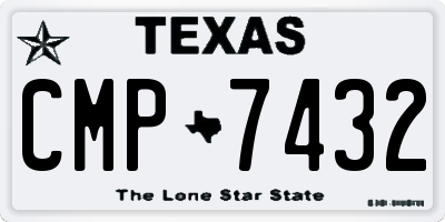 TX license plate CMP7432
