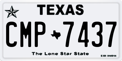 TX license plate CMP7437