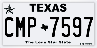 TX license plate CMP7597