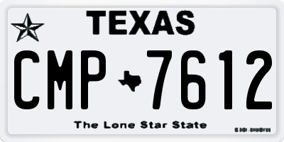 TX license plate CMP7612