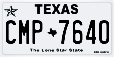 TX license plate CMP7640