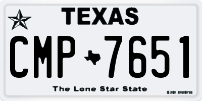 TX license plate CMP7651
