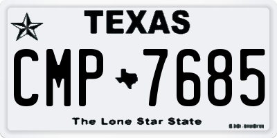 TX license plate CMP7685