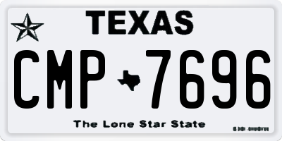 TX license plate CMP7696
