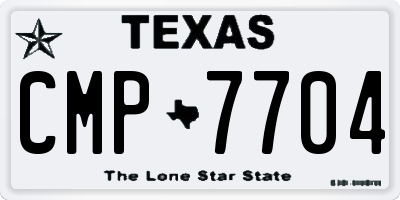 TX license plate CMP7704