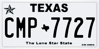 TX license plate CMP7727