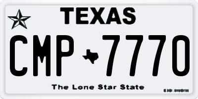 TX license plate CMP7770