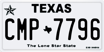 TX license plate CMP7796