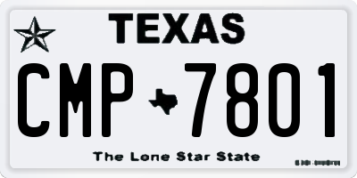 TX license plate CMP7801
