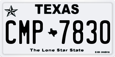 TX license plate CMP7830
