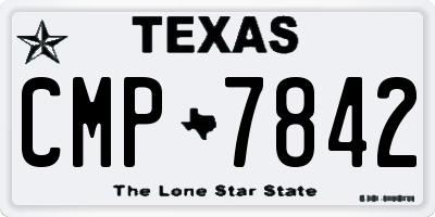 TX license plate CMP7842