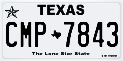TX license plate CMP7843