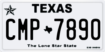 TX license plate CMP7890