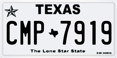 TX license plate CMP7919