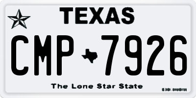 TX license plate CMP7926