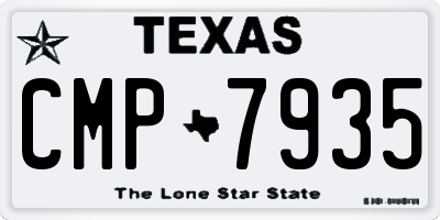 TX license plate CMP7935