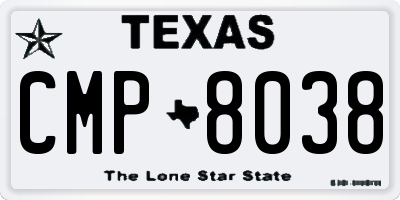 TX license plate CMP8038
