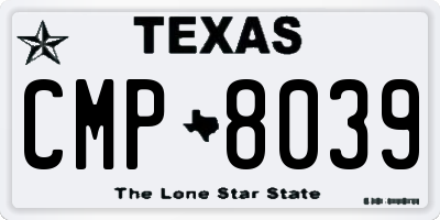 TX license plate CMP8039