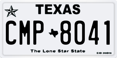 TX license plate CMP8041