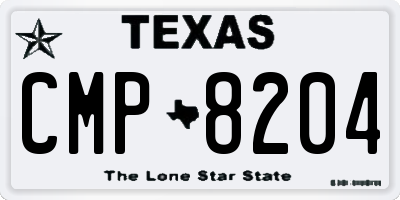 TX license plate CMP8204