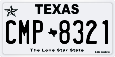TX license plate CMP8321