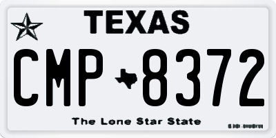 TX license plate CMP8372