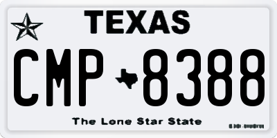 TX license plate CMP8388