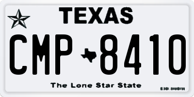 TX license plate CMP8410