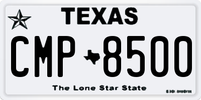 TX license plate CMP8500