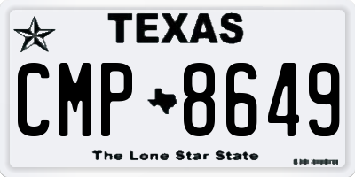 TX license plate CMP8649