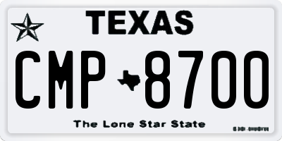 TX license plate CMP8700