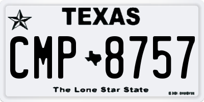 TX license plate CMP8757