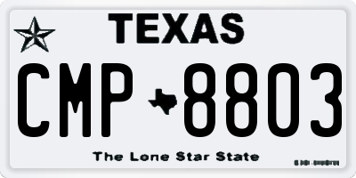 TX license plate CMP8803